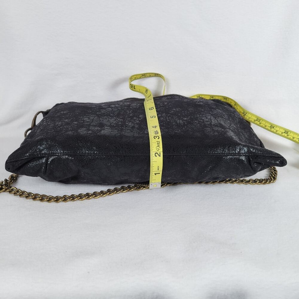 Matt & Nat Envelope Animal Print Chain Crossbody Vegan Leather Bag Black Brown - Picture 3 of 12